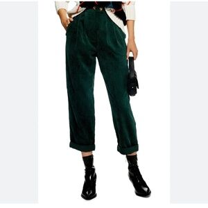 Topshop Green Corduroy. Size 6